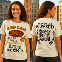 THIS IS BLESSED Unisex Oversized Tee – Walk by Faith, Not by Followers